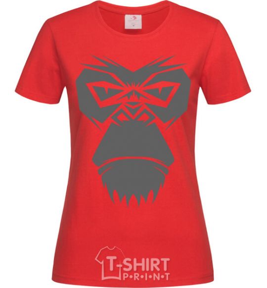 Женская футболка Gorilla face Красный фото