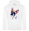 Men`s hoodie A drawing of a bulldog White фото