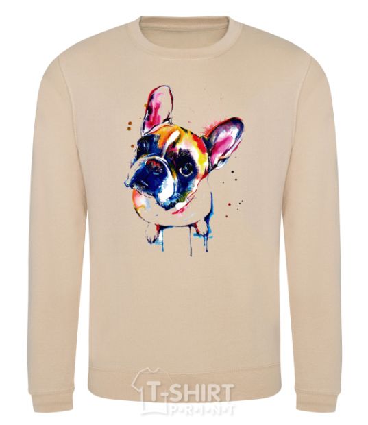 Sweatshirt A drawing of a bulldog sand фото