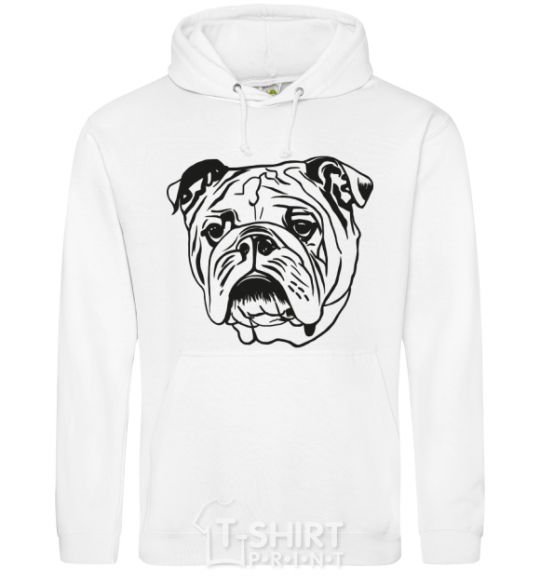 Men`s hoodie Sad bulldog White фото