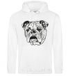 Men`s hoodie Sad bulldog White фото