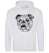 Men`s hoodie Sad bulldog sport-grey фото