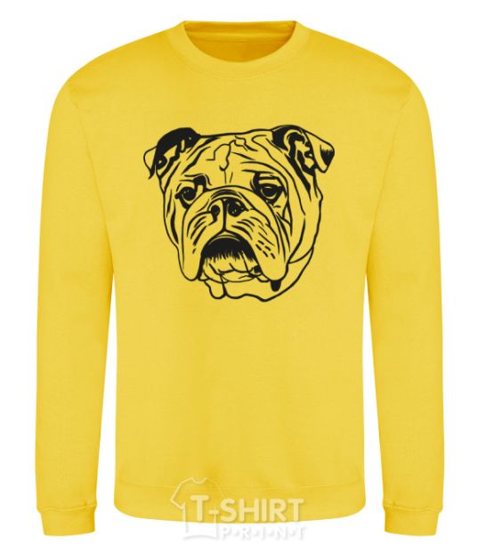 Sweatshirt Sad bulldog yellow фото