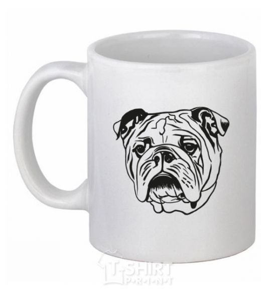 Ceramic mug Sad bulldog White фото