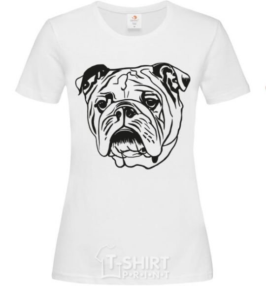 Women's T-shirt Sad bulldog White фото