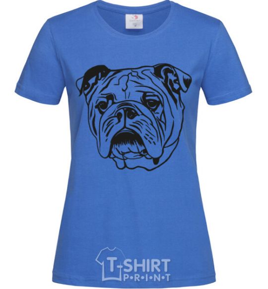 Women's T-shirt Sad bulldog royal-blue фото