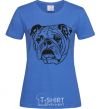 Women's T-shirt Sad bulldog royal-blue фото