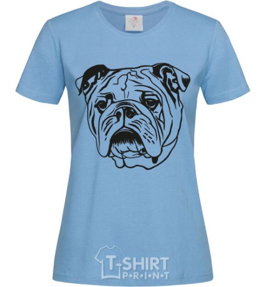 Women's T-shirt Sad bulldog sky-blue фото