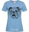 Women's T-shirt Sad bulldog sky-blue фото