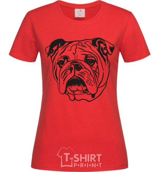 Women's T-shirt Sad bulldog red фото