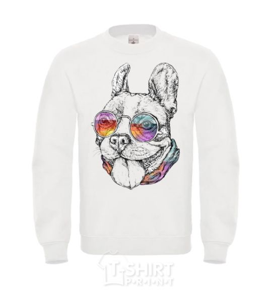 Sweatshirt Hippie bulldog White фото