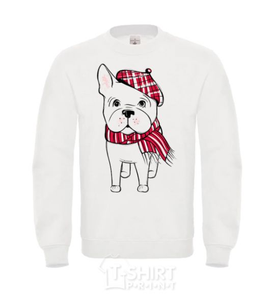 Sweatshirt A bulldog in a scarf White фото