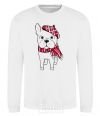 Sweatshirt A bulldog in a scarf White фото