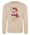 Sweatshirt A bulldog in a scarf sand фото