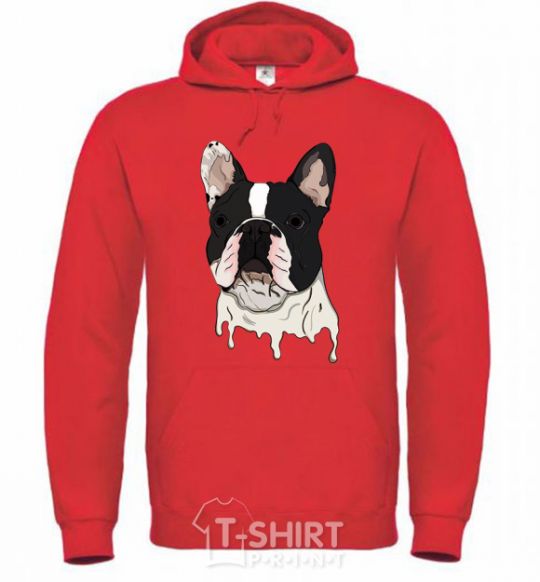 Men`s hoodie Bulldog illustration bright-red фото
