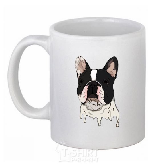 Ceramic mug Bulldog illustration White фото