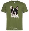 Men's T-Shirt Bulldog illustration millennial-khaki фото