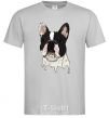 Men's T-Shirt Bulldog illustration grey фото