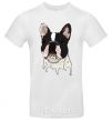 Men's T-Shirt Bulldog illustration White фото