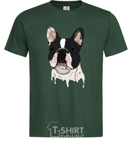 Men's T-Shirt Bulldog illustration bottle-green фото