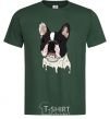 Men's T-Shirt Bulldog illustration bottle-green фото
