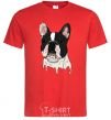 Men's T-Shirt Bulldog illustration red фото
