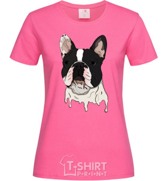 Women's T-shirt Bulldog illustration heliconia фото