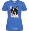 Women's T-shirt Bulldog illustration royal-blue фото