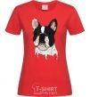 Women's T-shirt Bulldog illustration red фото