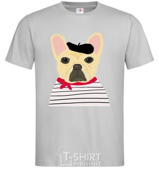 Men's T-Shirt Bulldog sailor grey фото