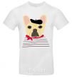 Men's T-Shirt Bulldog sailor White фото