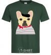 Men's T-Shirt Bulldog sailor bottle-green фото