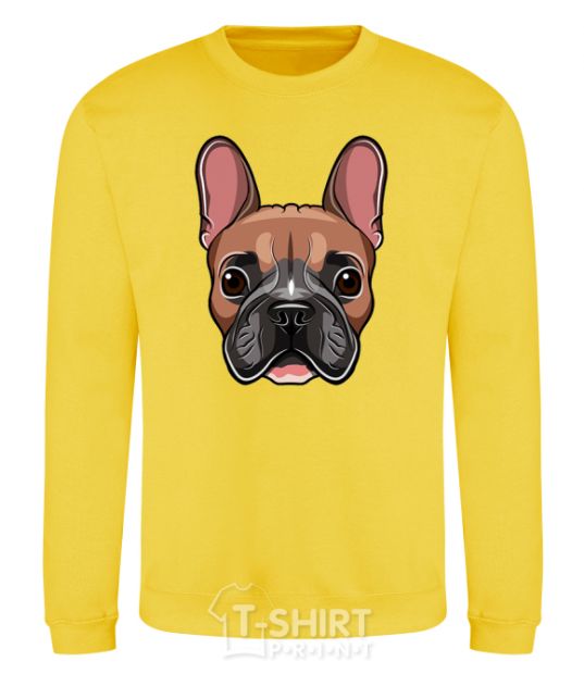 Sweatshirt Bulldog face painting yellow фото