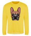 Sweatshirt Bulldog face painting yellow фото