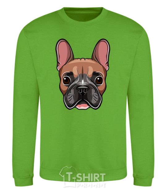 Sweatshirt Bulldog face painting orchid-green фото