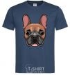 Men's T-Shirt Bulldog face painting navy-blue фото