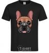 Men's T-Shirt Bulldog face painting black фото