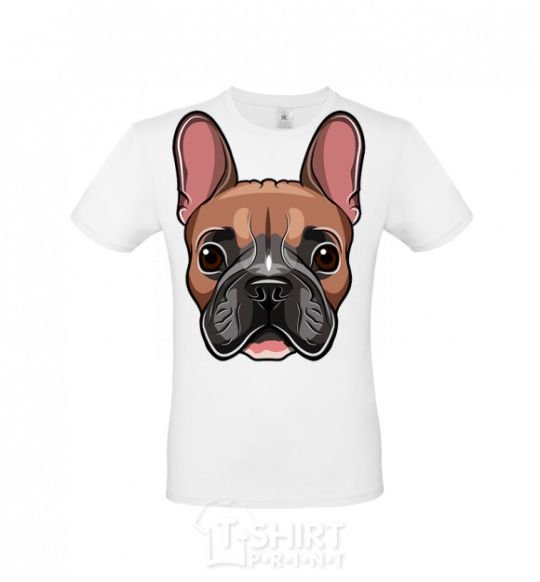 Men's T-Shirt Bulldog face painting White фото