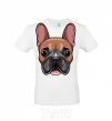 Men's T-Shirt Bulldog face painting White фото