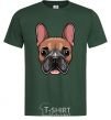 Men's T-Shirt Bulldog face painting bottle-green фото