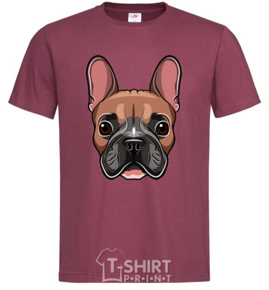 Men's T-Shirt Bulldog face painting burgundy фото