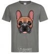 Men's T-Shirt Bulldog face painting dark-grey фото