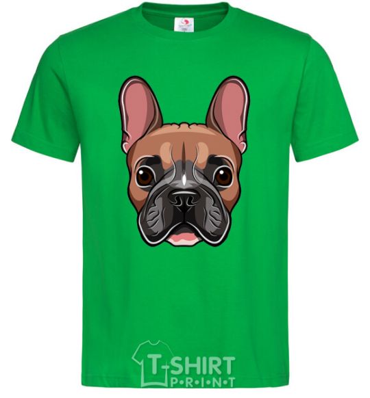 Men's T-Shirt Bulldog face painting kelly-green фото