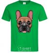 Men's T-Shirt Bulldog face painting kelly-green фото