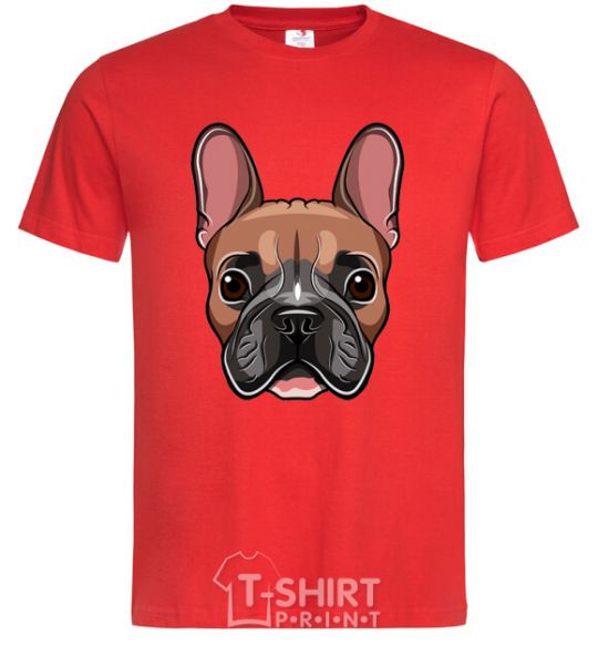 Men's T-Shirt Bulldog face painting red фото