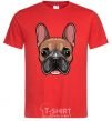 Men's T-Shirt Bulldog face painting red фото