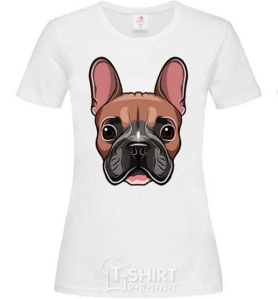 Women's T-shirt Bulldog face painting White фото