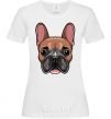 Women's T-shirt Bulldog face painting White фото