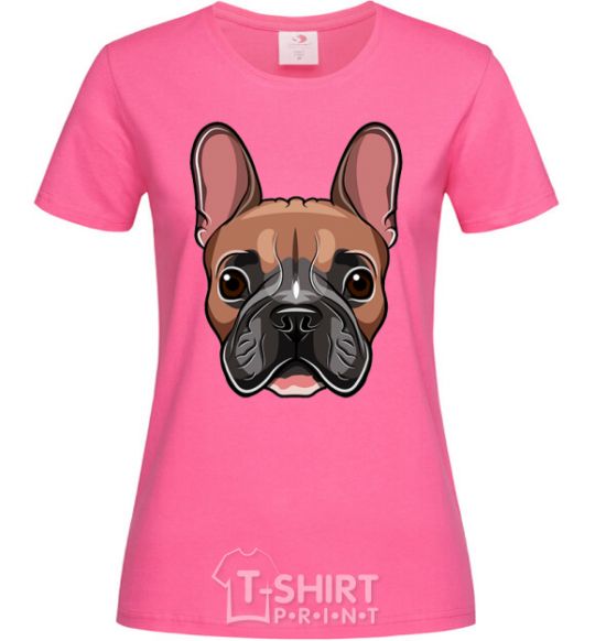 Women's T-shirt Bulldog face painting heliconia фото
