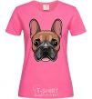 Women's T-shirt Bulldog face painting heliconia фото